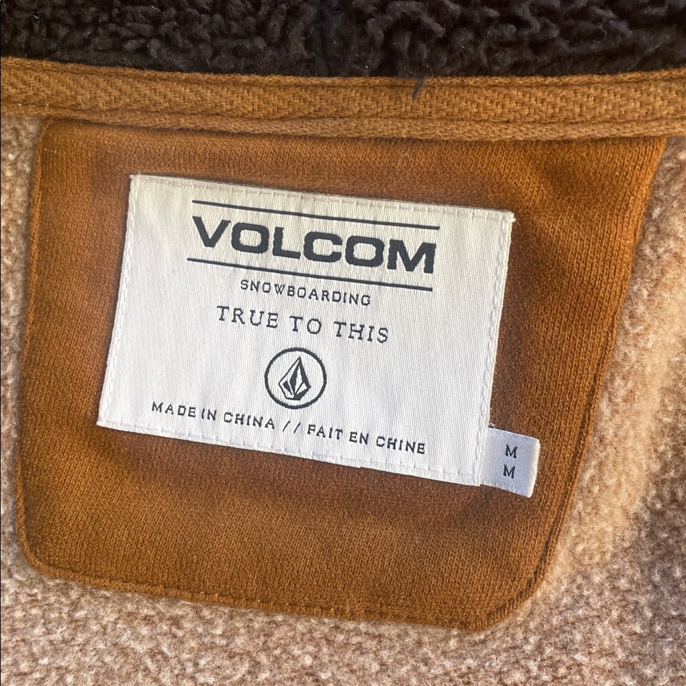 Volcom True to This Asymmetrical Zipper Hoodie Brown Thumb Holes Medium - Picture 5 of 7